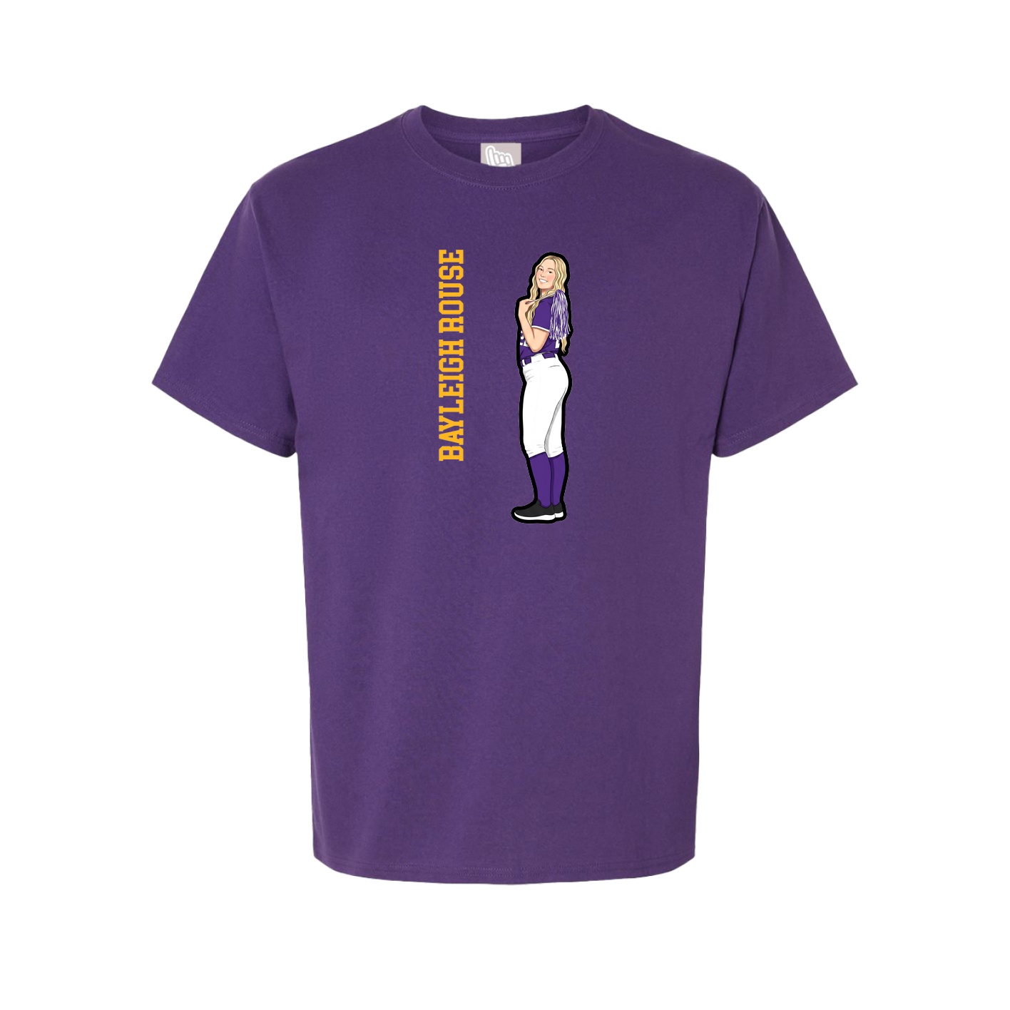 Youth Tee — Name Vertical in Purple
