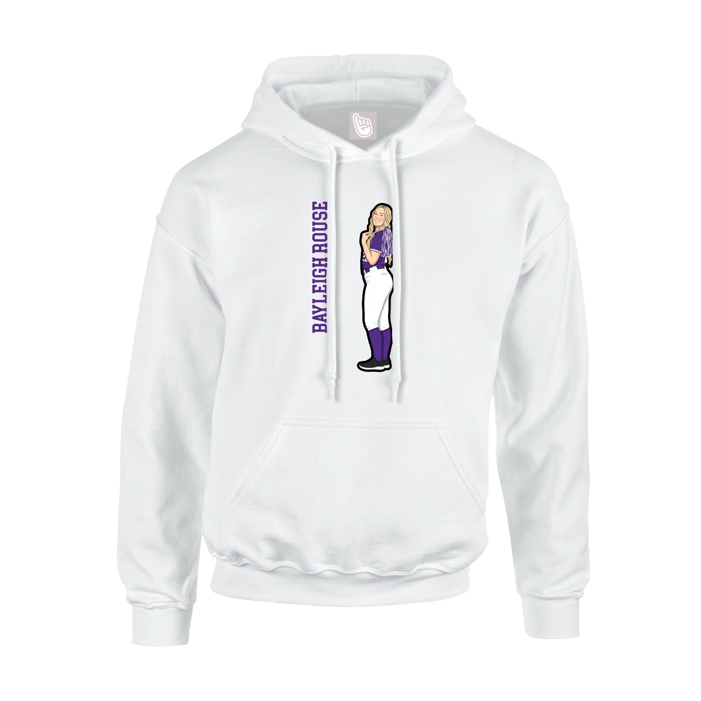 Youth Hoodie — Name Vertical in White