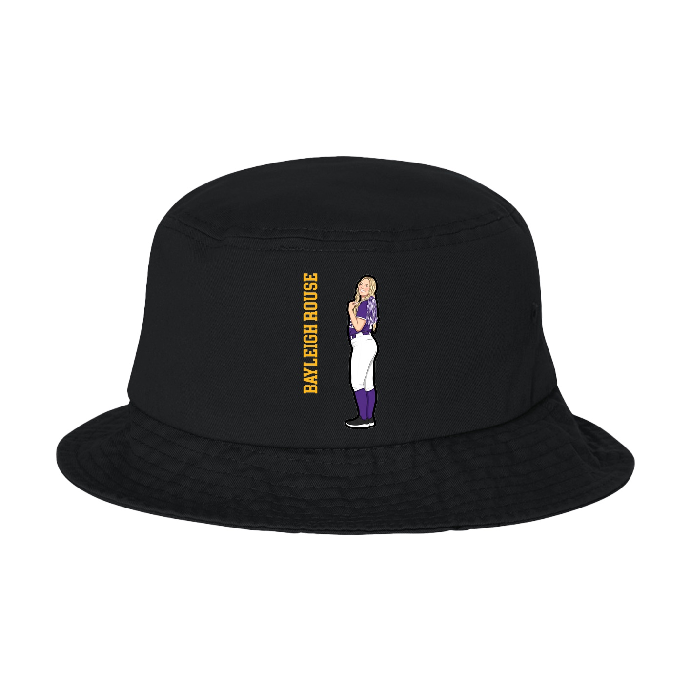 Bucket Cap — Name Vertical in Black