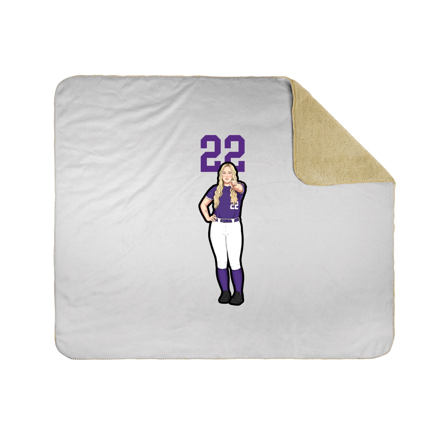 Throw Blanket — Number Top in White
