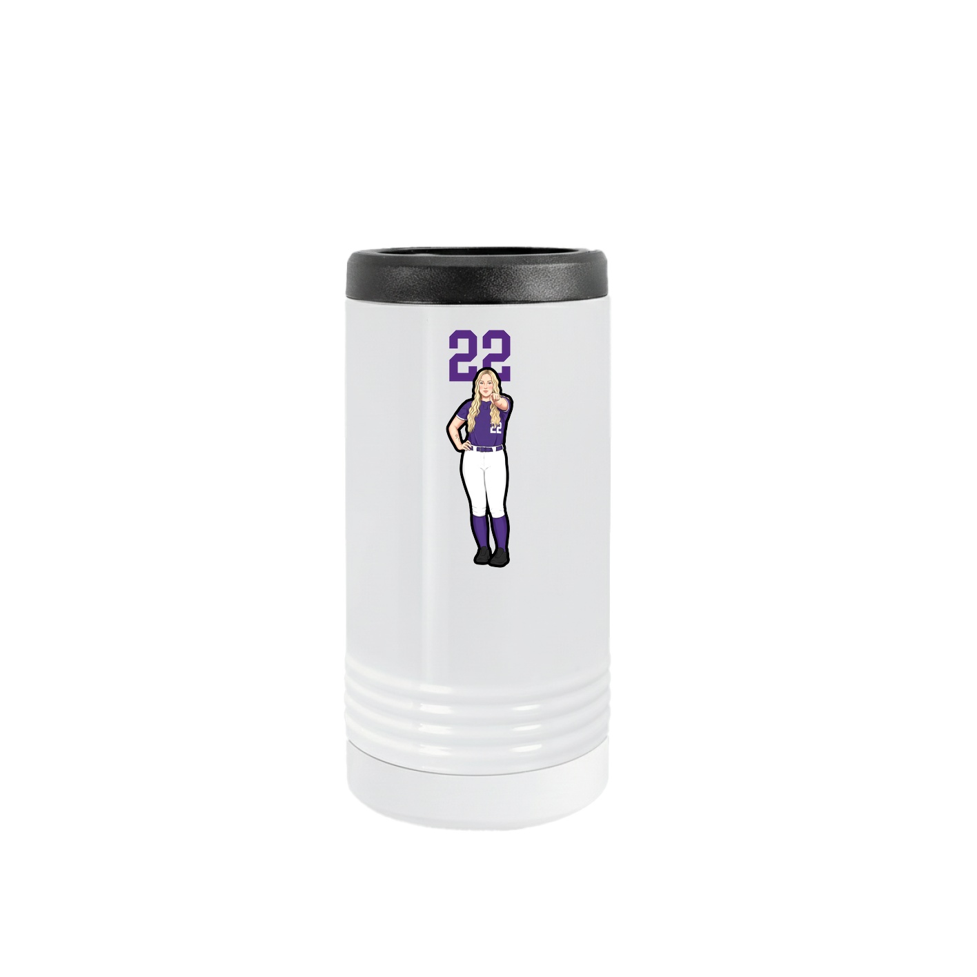 Slim Beverage Holder — Number Top in White