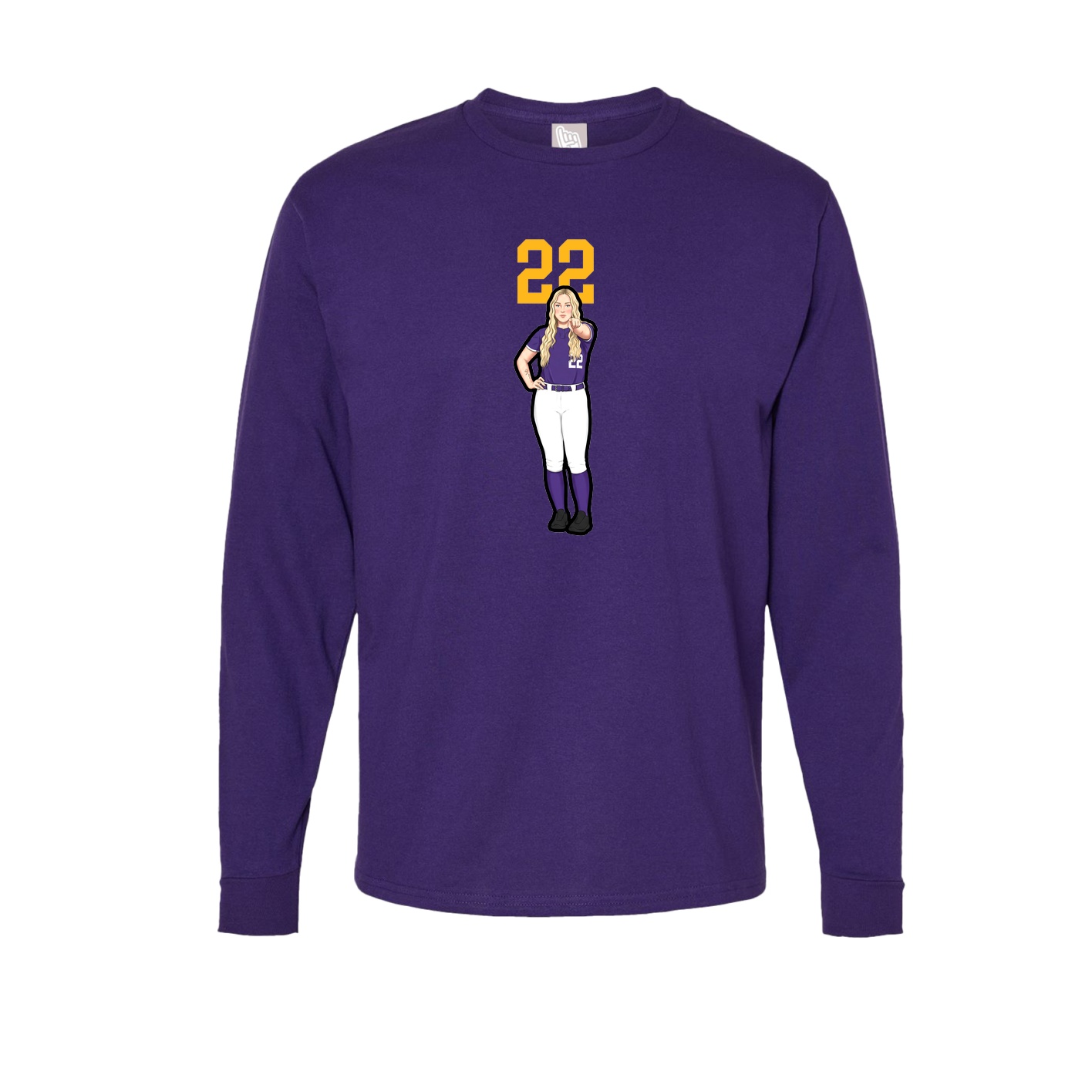 Long Sleeve Tee — Number Top in Purple