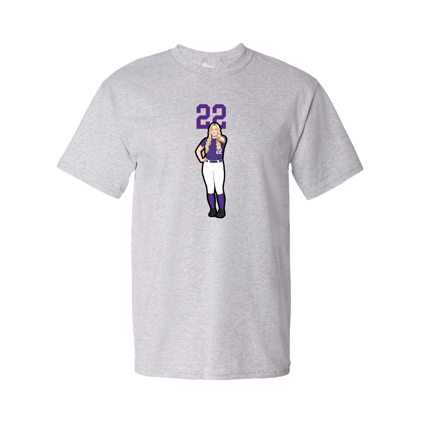 Youth Tee — Number Top in Grey