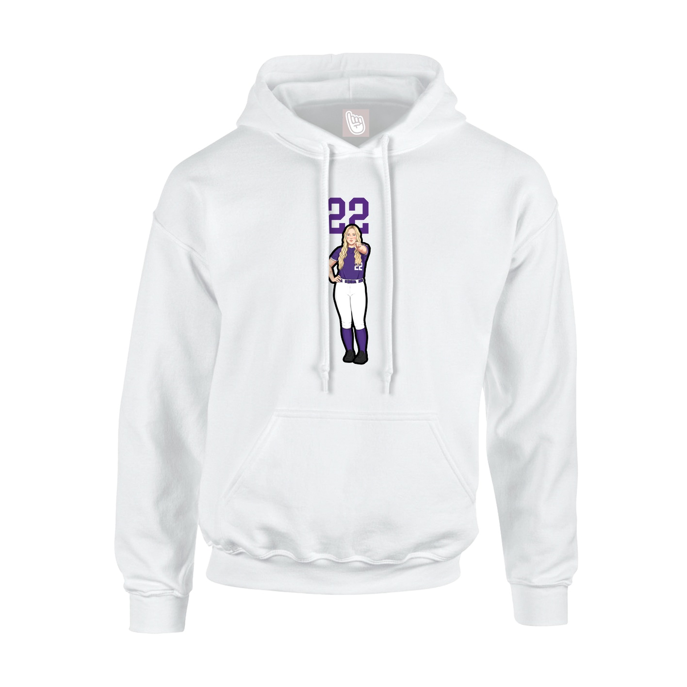 Hoodie — Number Top in White