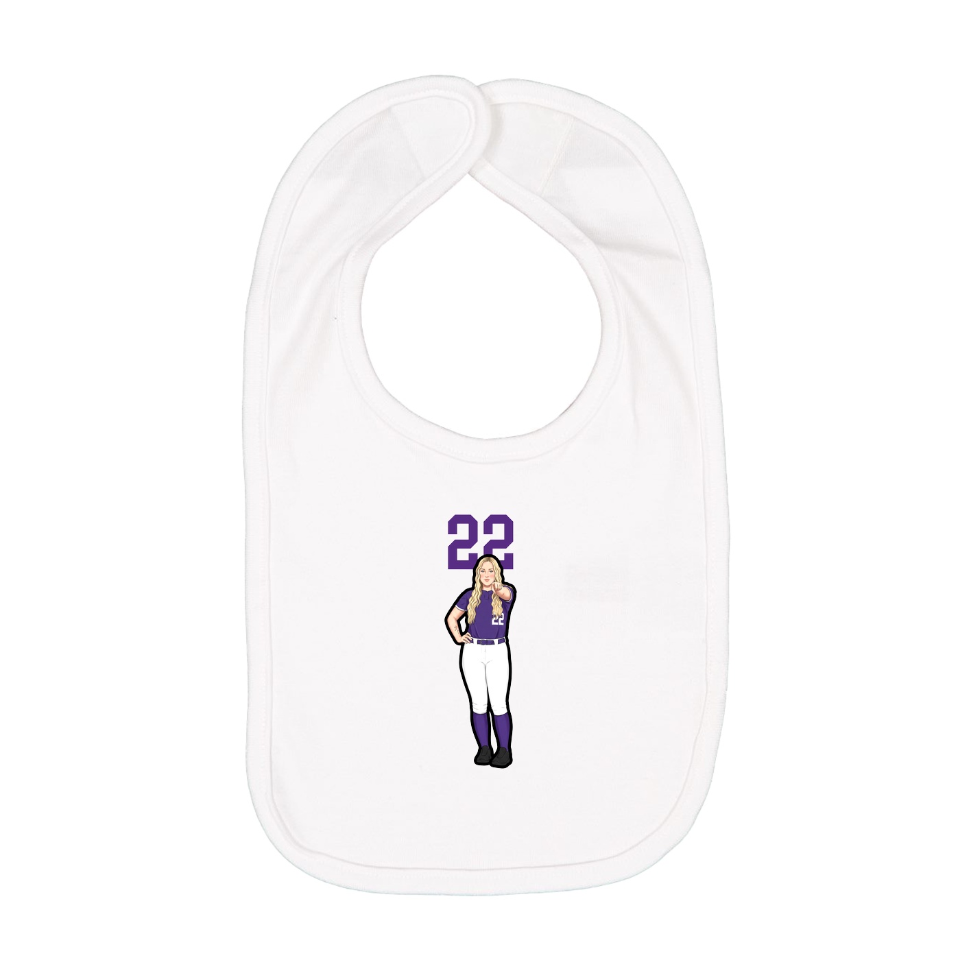 Infant Bib — Number Top in White