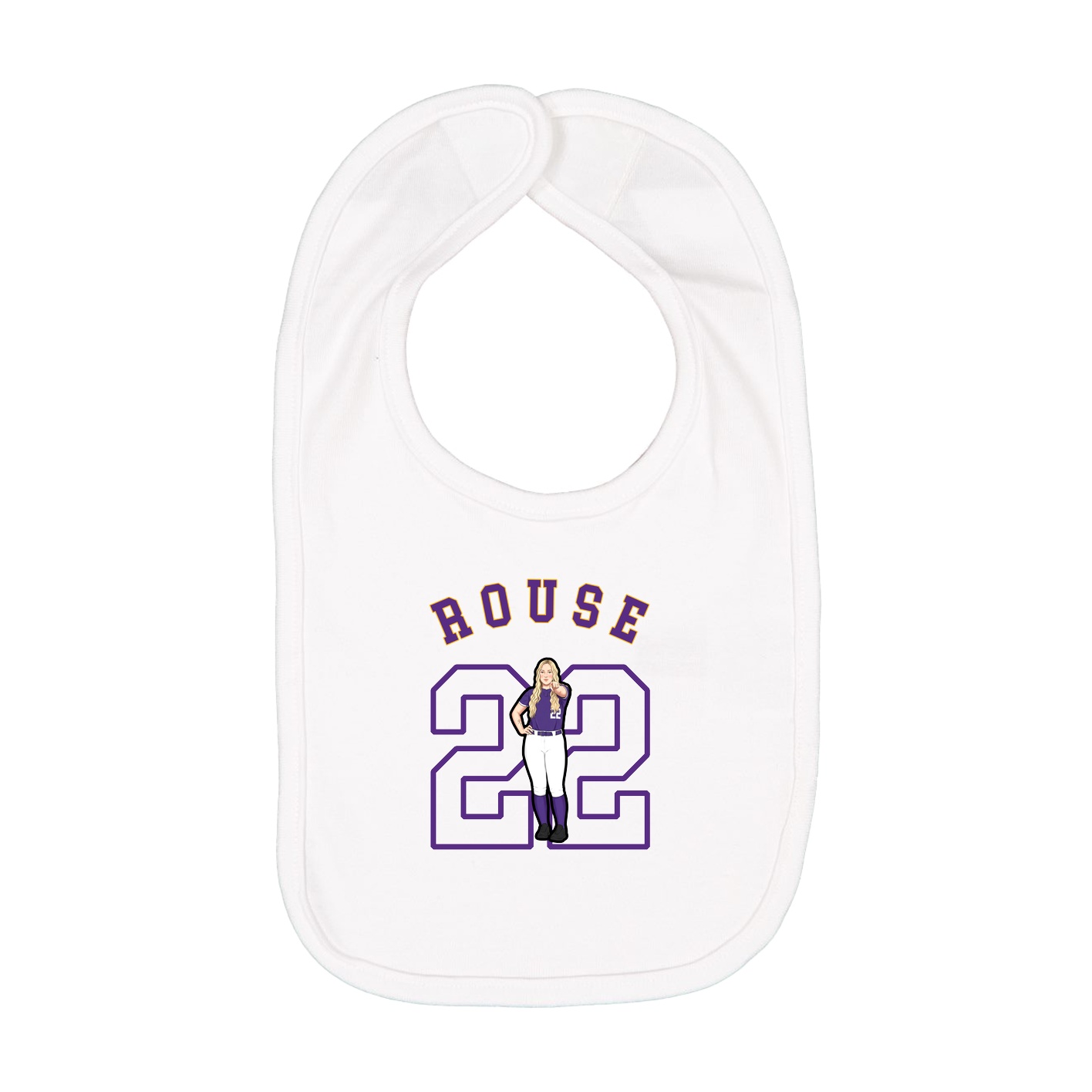 Infant Bib — Shirsey Arch in White