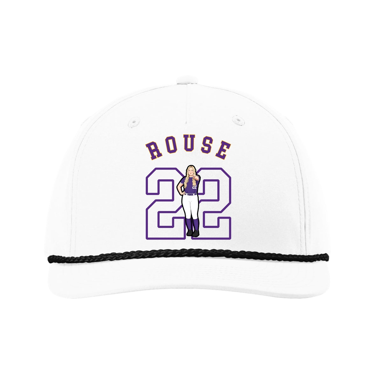 Five-Panel Classic Rope Cap — Shirsey Arch in White