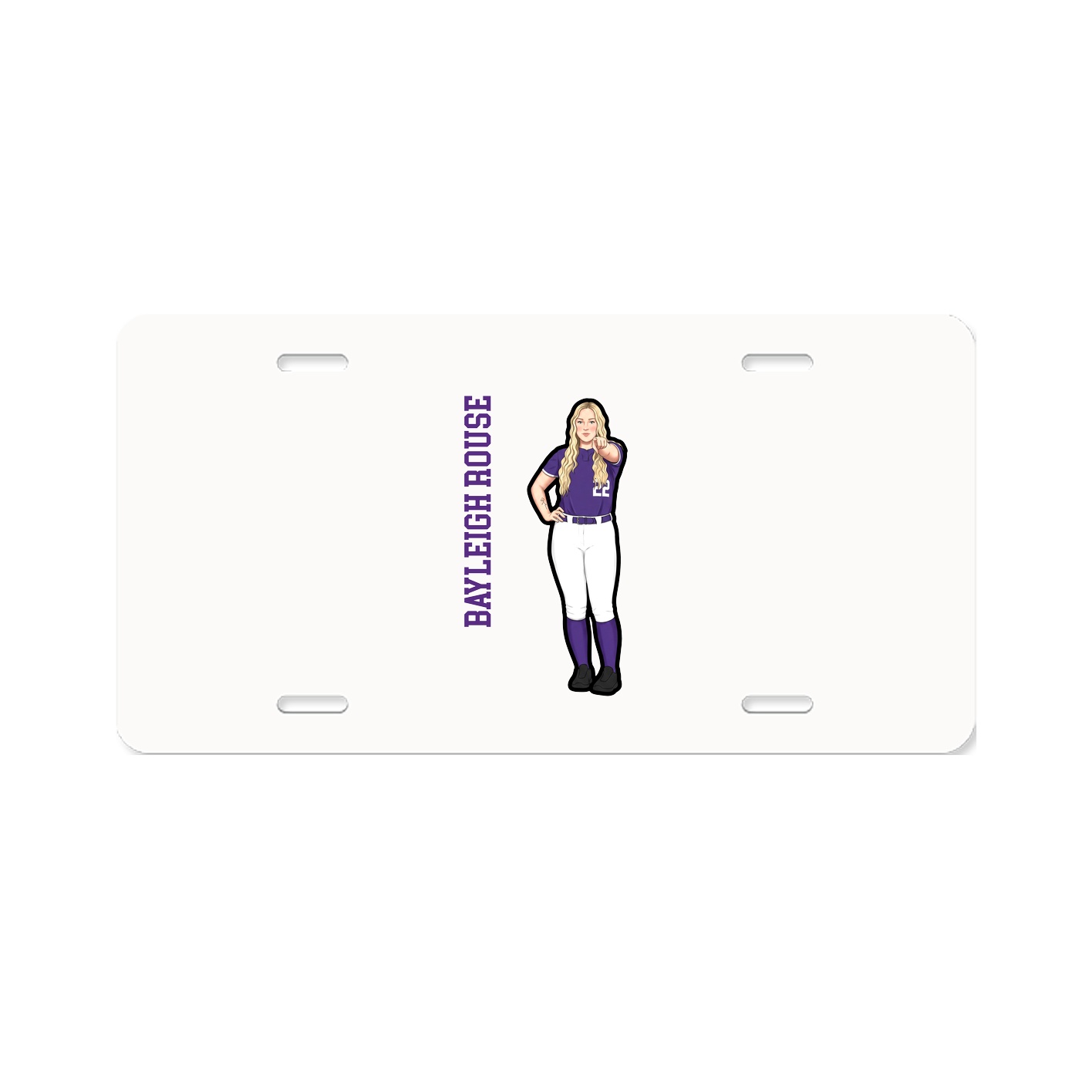 License Plate — Name Vertical in Classic