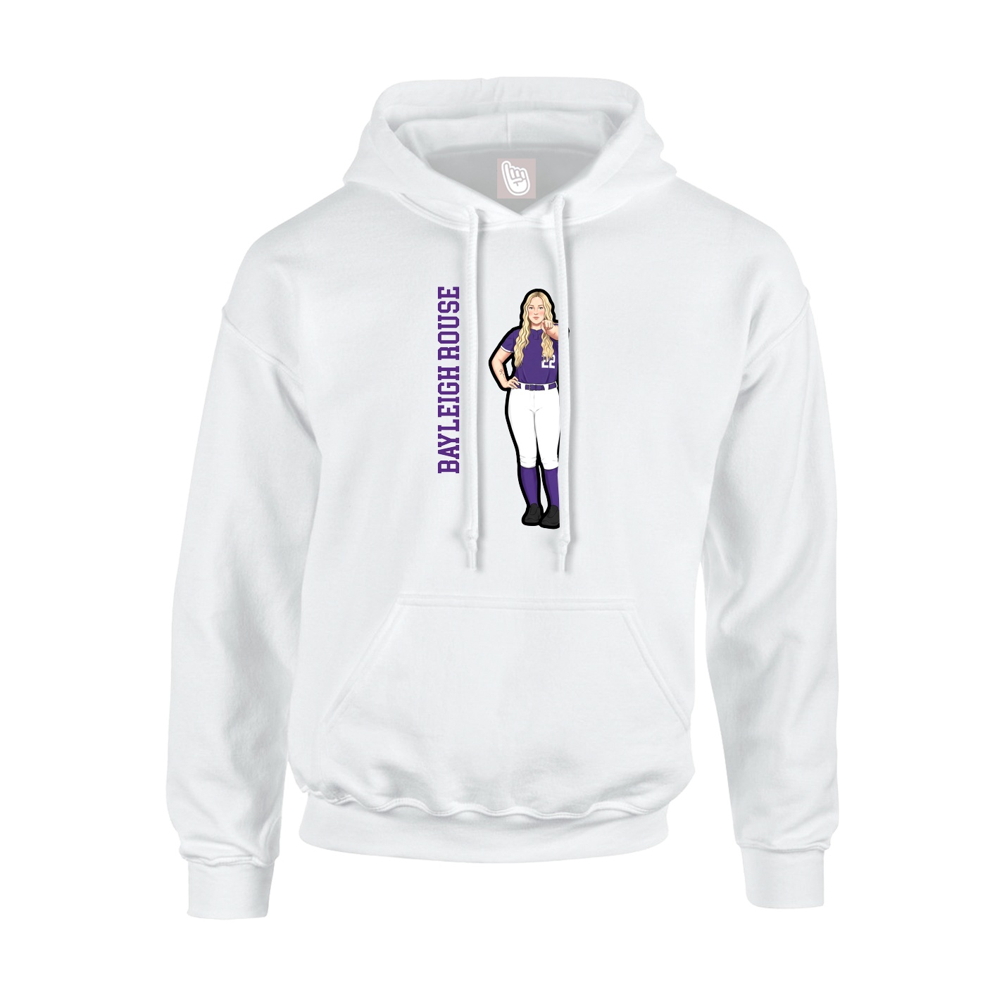 Hoodie — Name Vertical in White