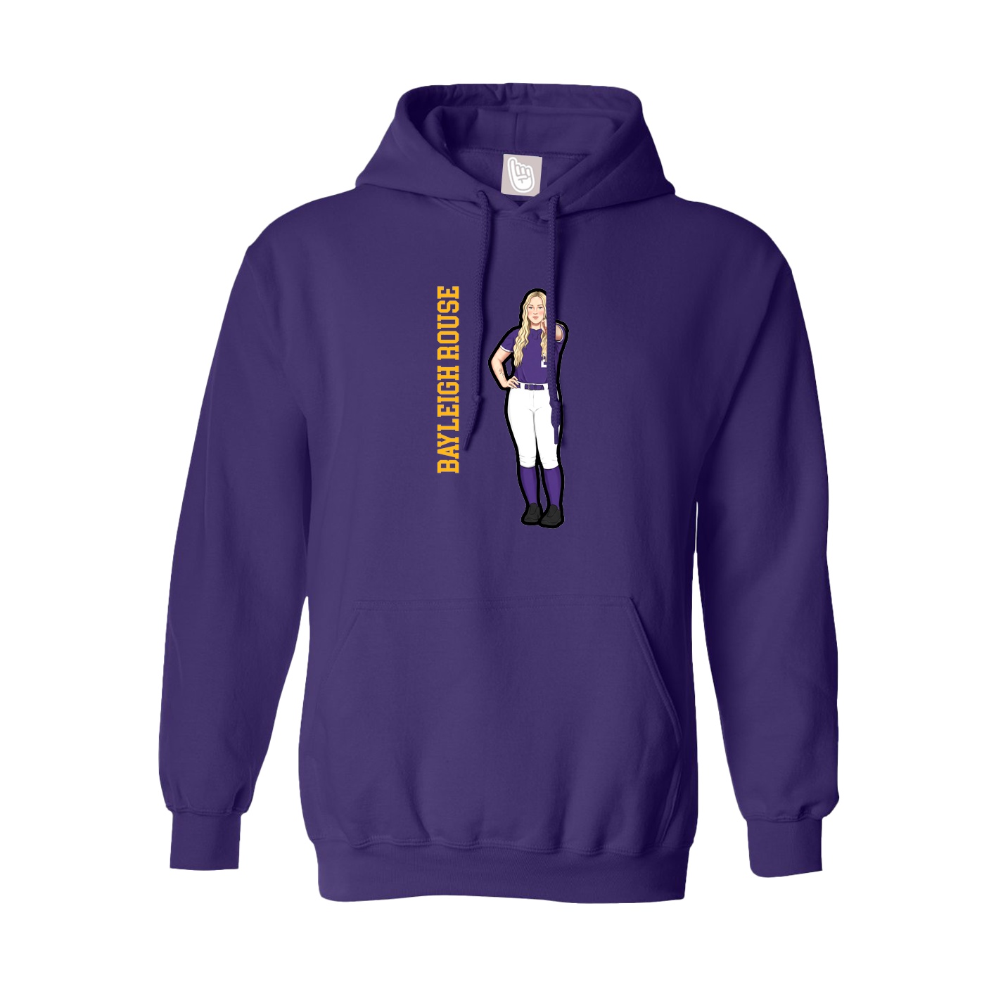 Youth Hoodie — Name Vertical in Purple