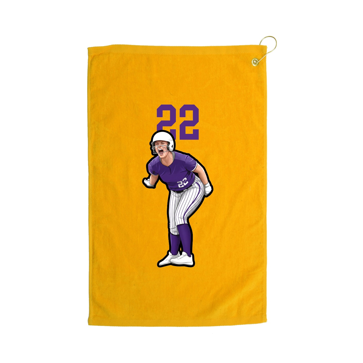 Golf Towel — Number Top in Gold