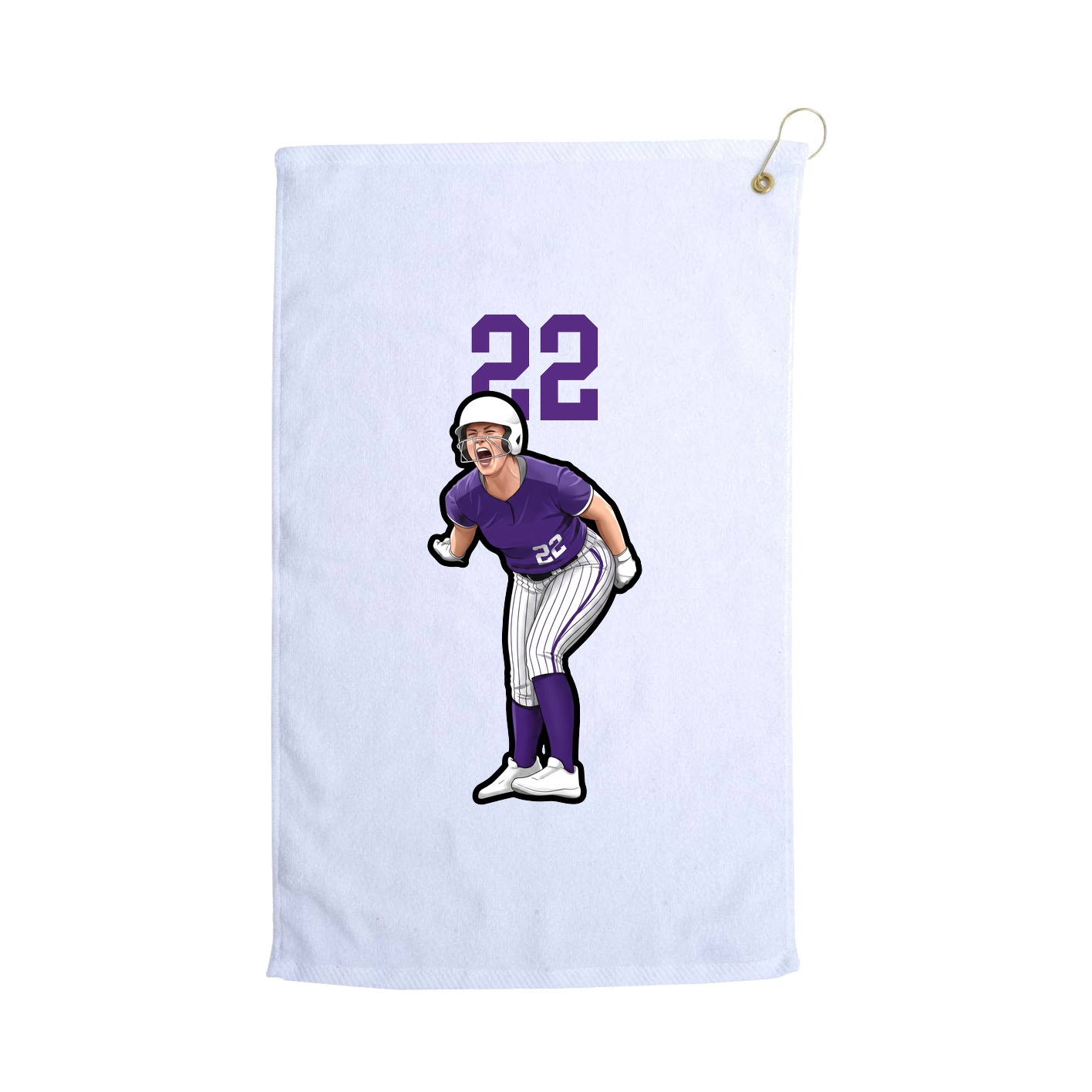 Golf Towel — Number Top in White