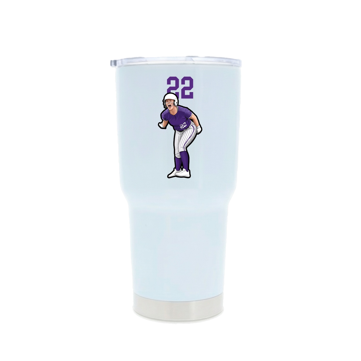 30oz Stainless Steel Tumbler — Number Top in White