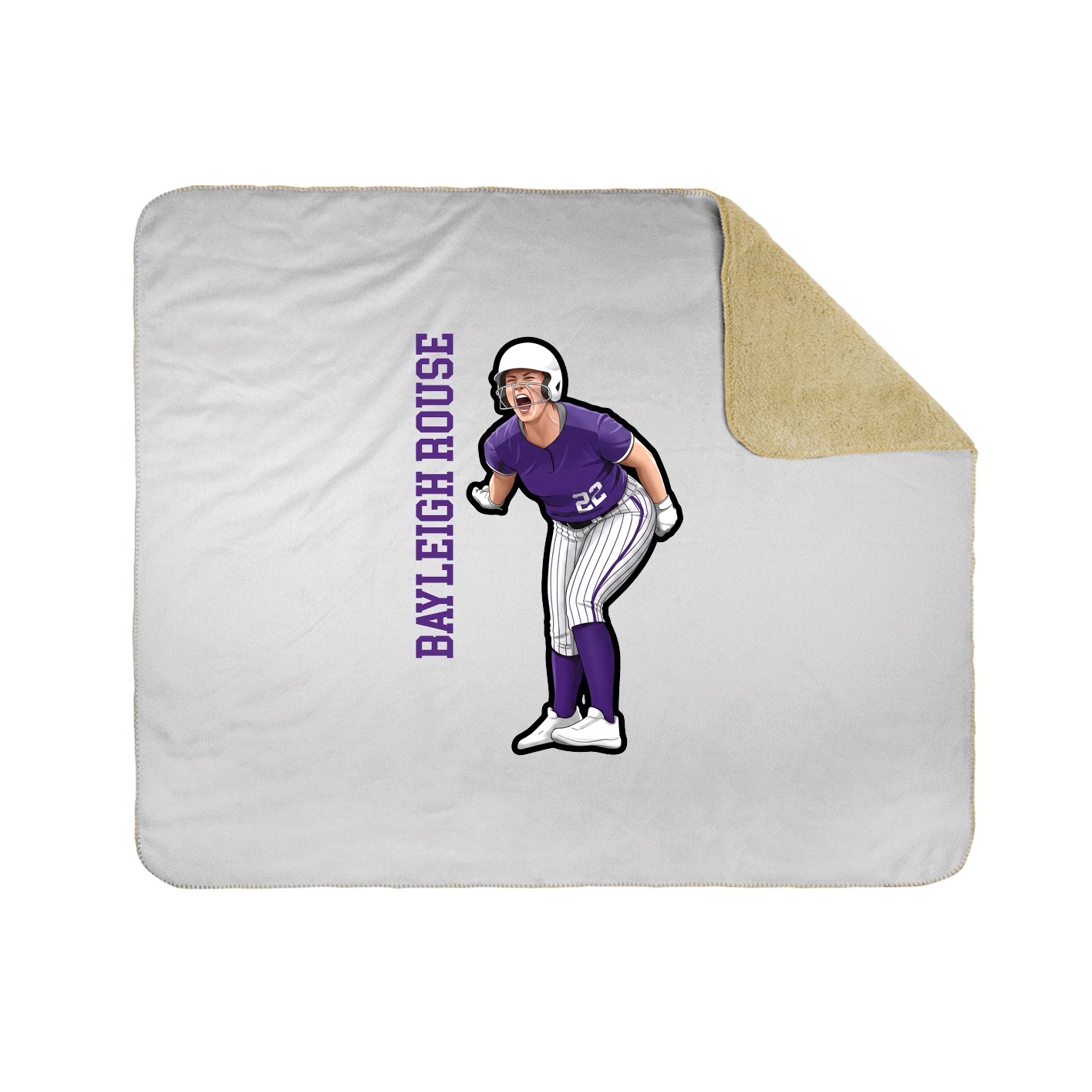 Throw Blanket — Name Vertical in White