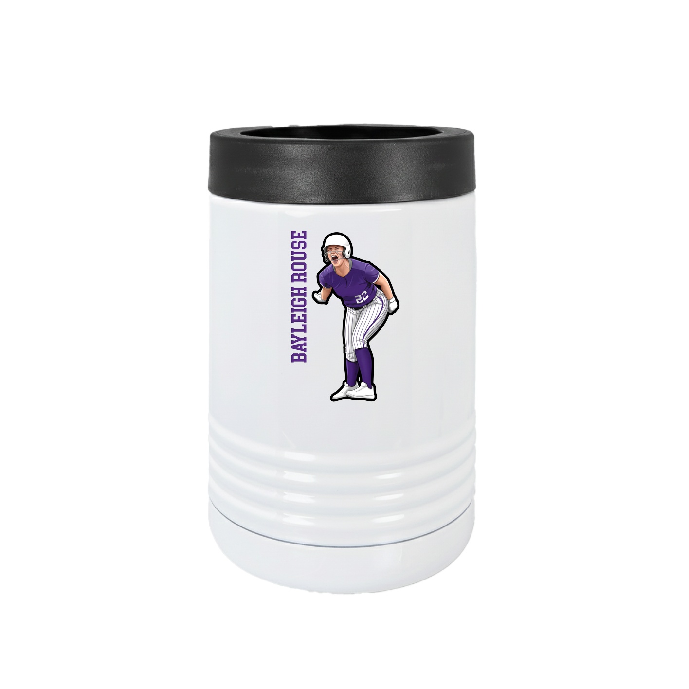 Beverage Holder — Name Vertical in White