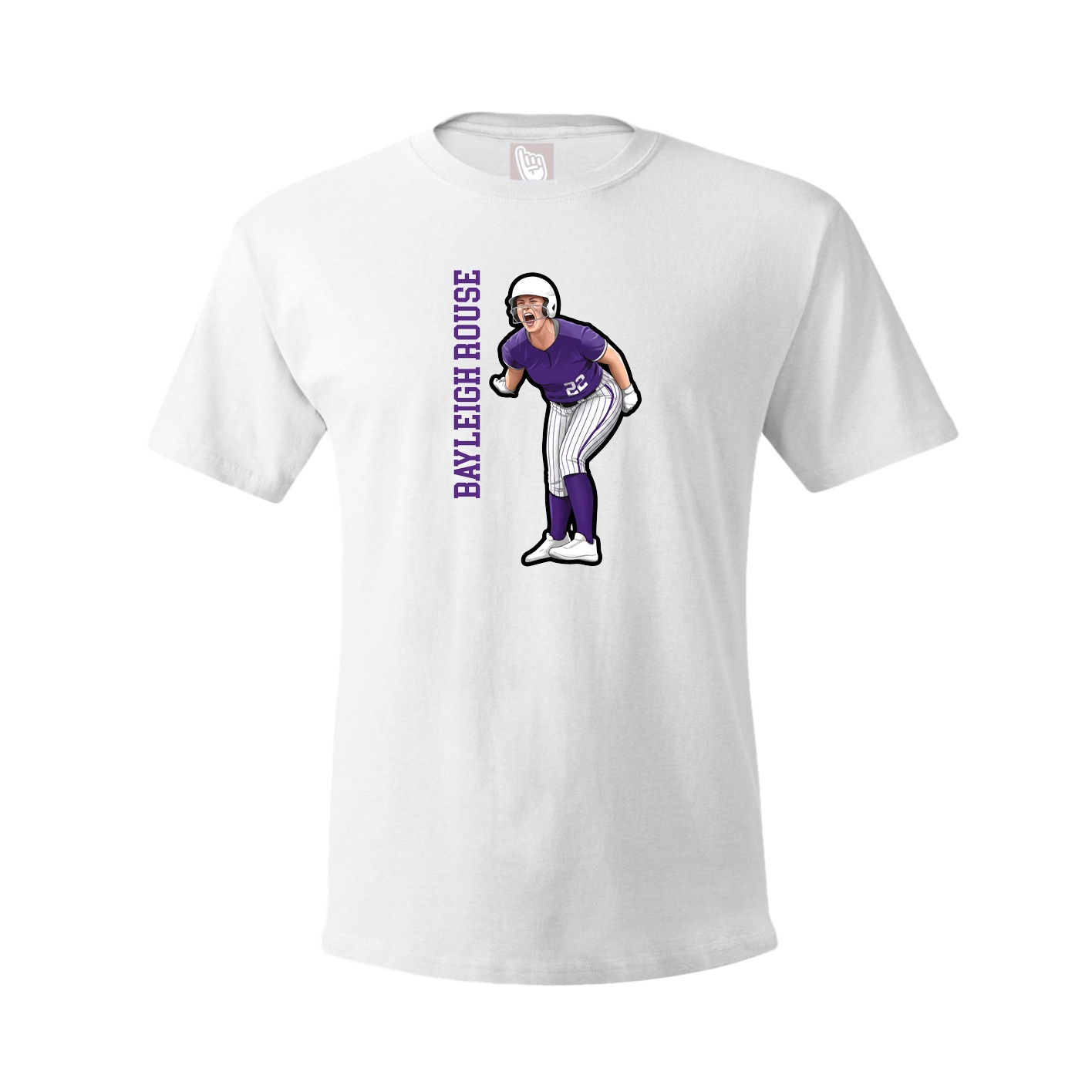 Tee — Name Vertical in White
