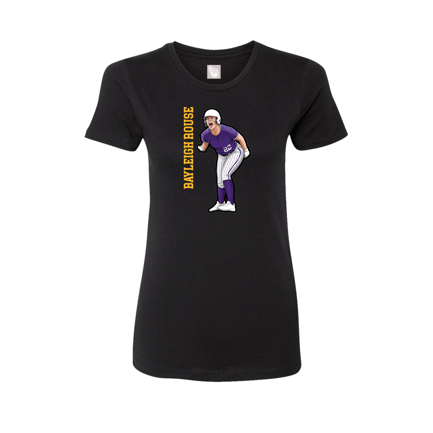 Womens Tee — Name Vertical in Black