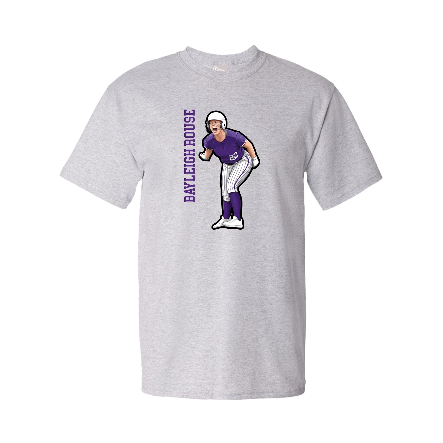 Youth Tee — Name Vertical in Grey