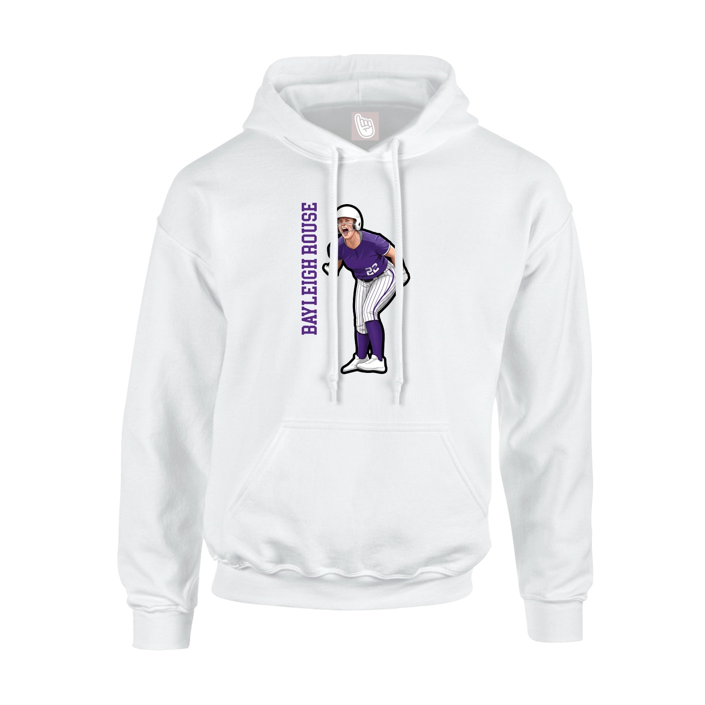 Hoodie — Name Vertical in White