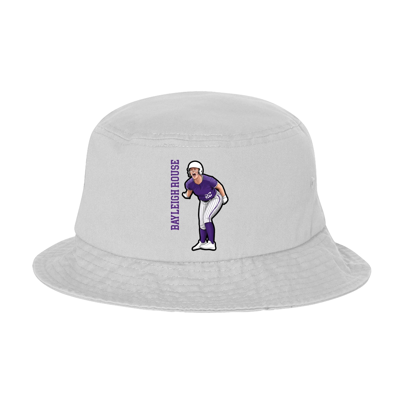 Bucket Cap — Name Vertical in White