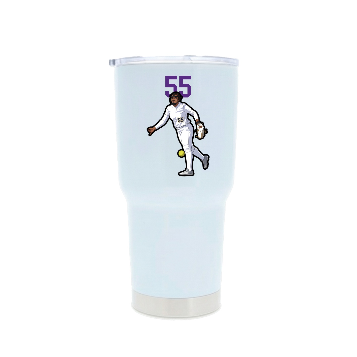 30oz Stainless Steel Tumbler — Number Top in White