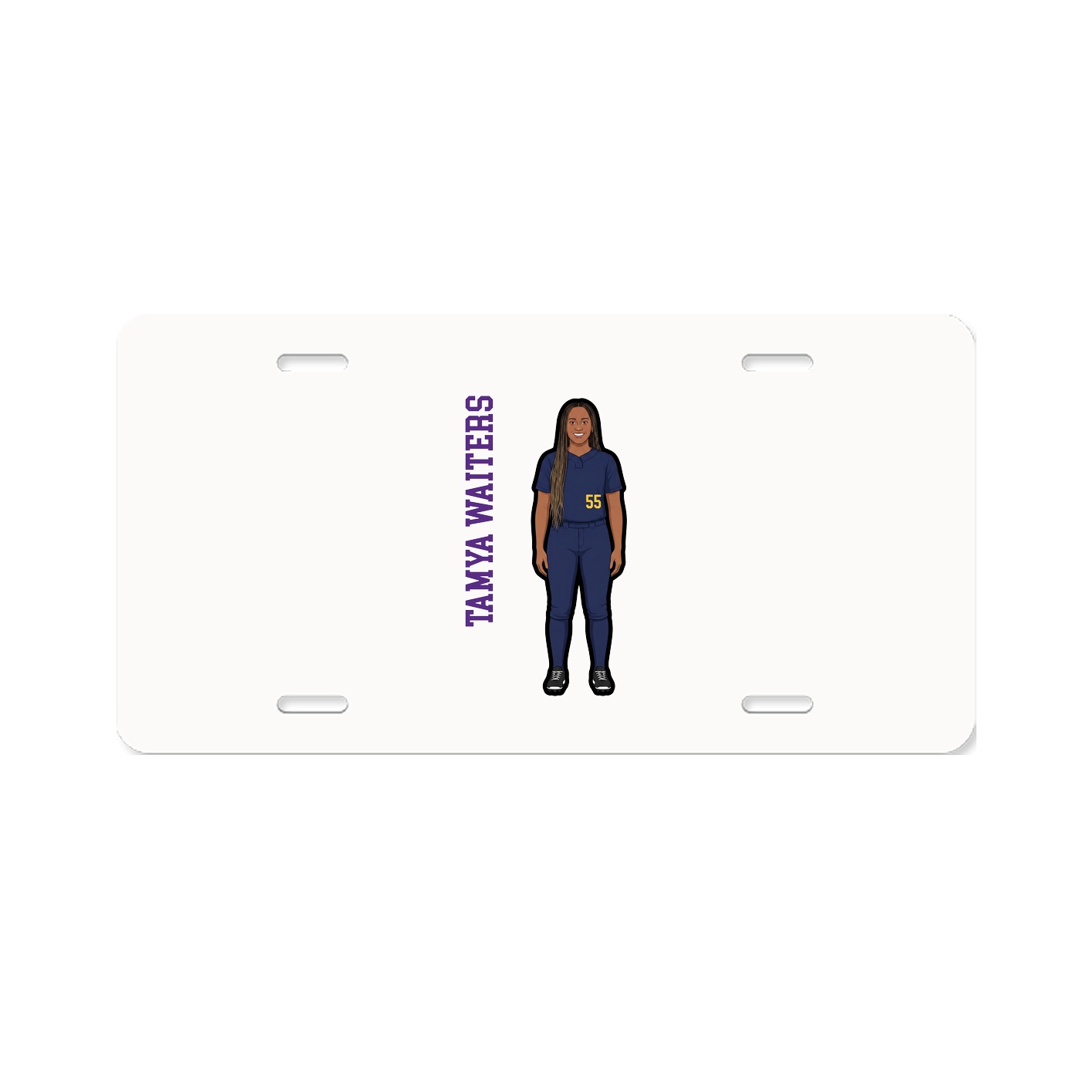 License Plate — Name Vertical in Classic