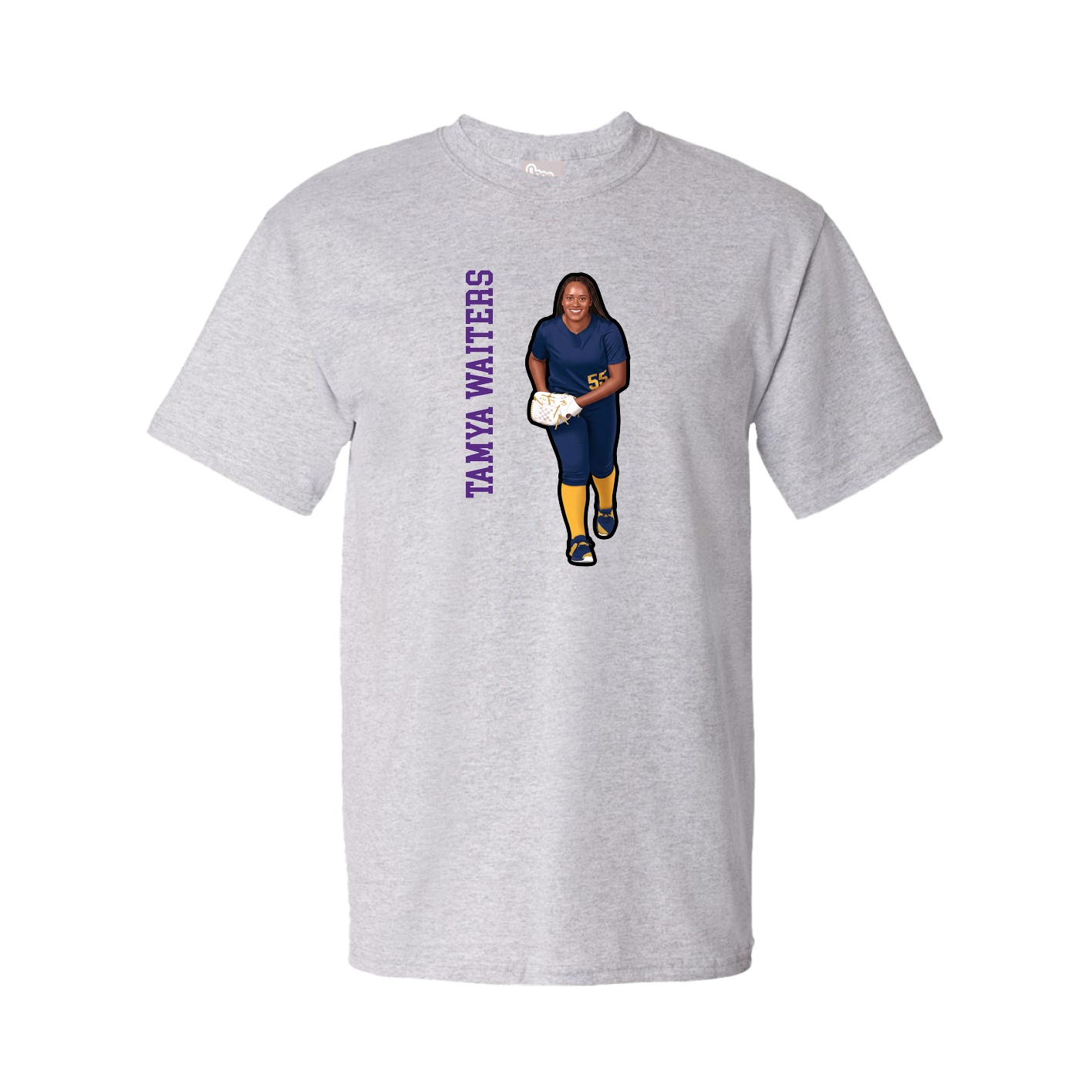 Tee — Name Vertical in Grey