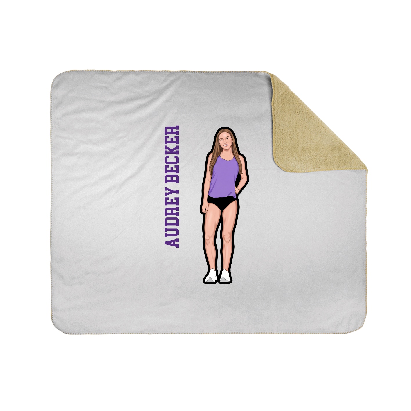 Throw Blanket — Name Vertical in White
