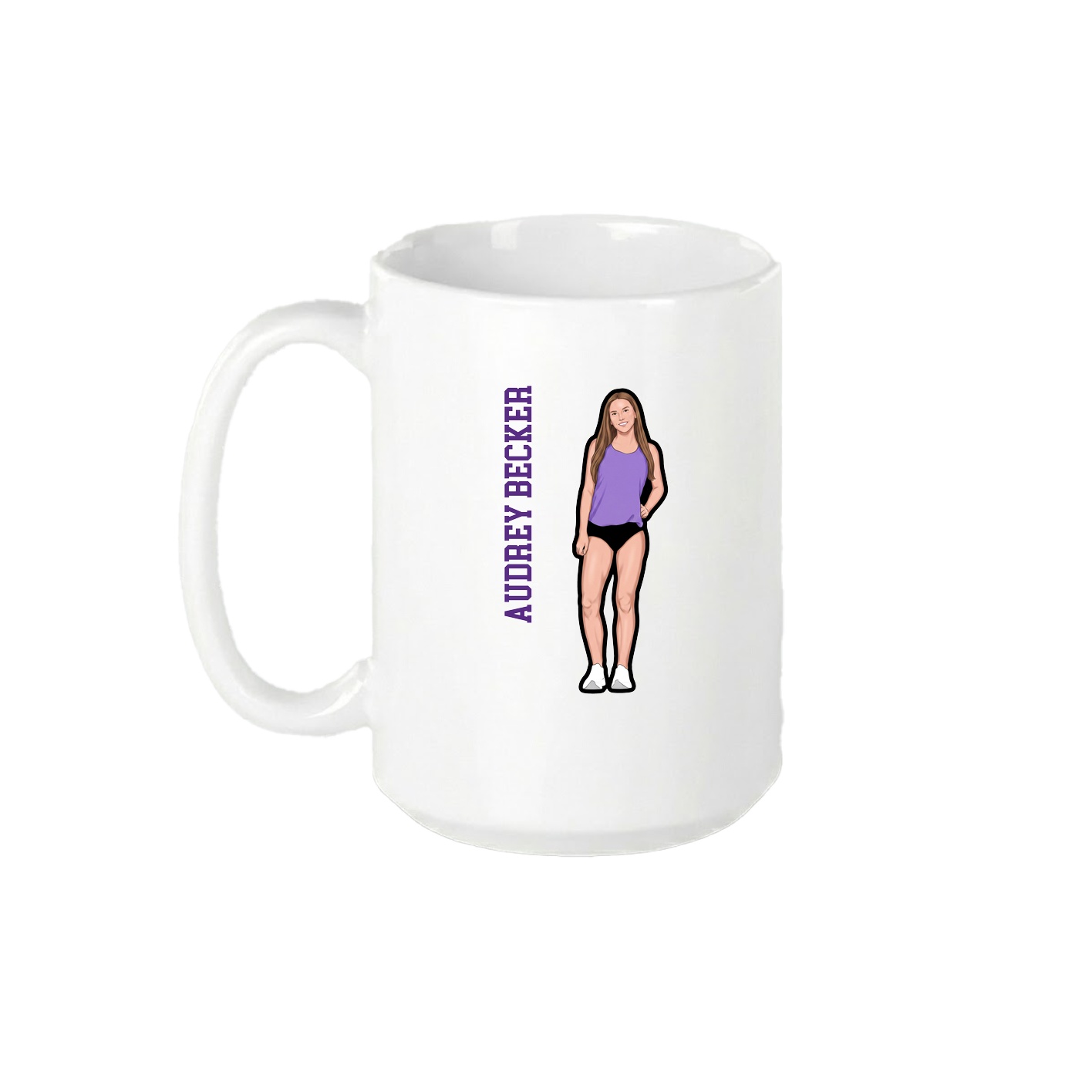 15oz Coffee Mug — Name Vertical in White