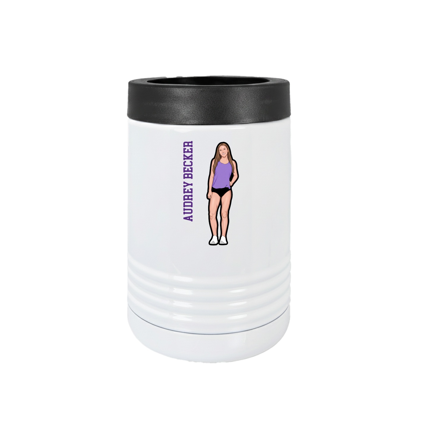 Beverage Holder — Name Vertical in White