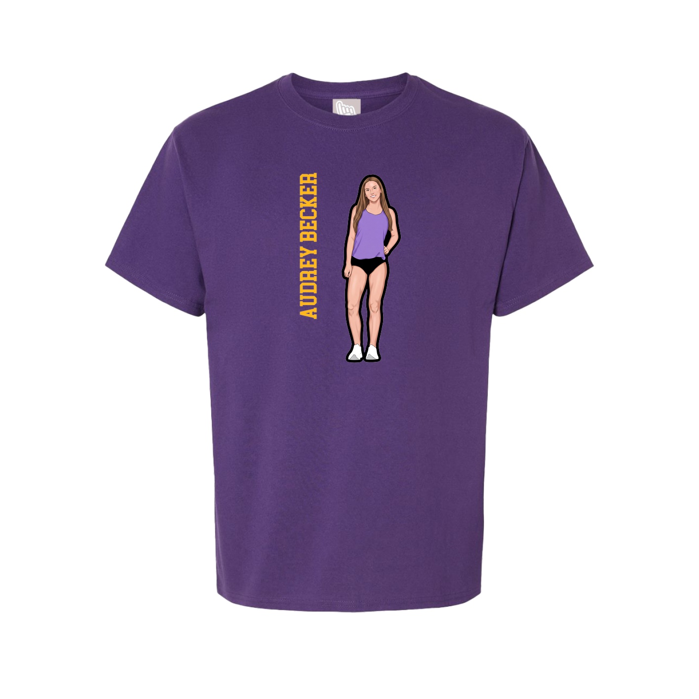 Youth Tee — Name Vertical in Purple