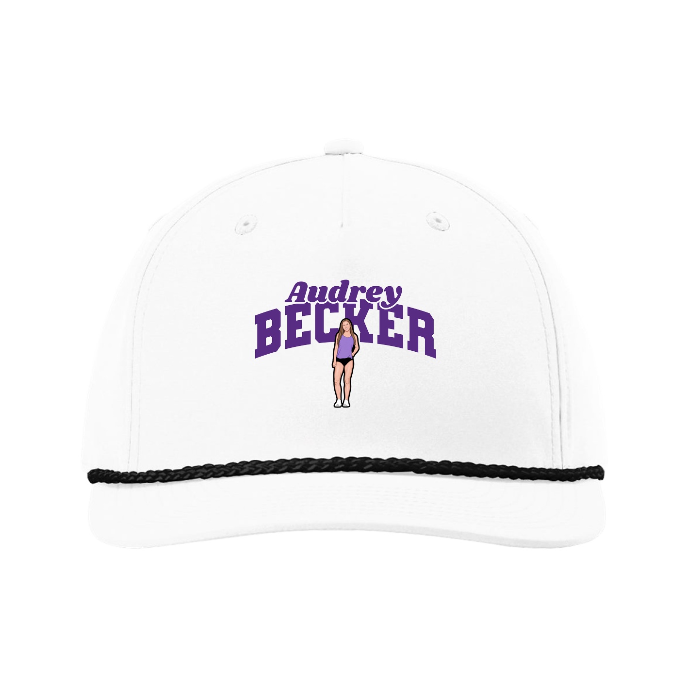 Five-Panel Classic Rope Cap — Signature Arch in White