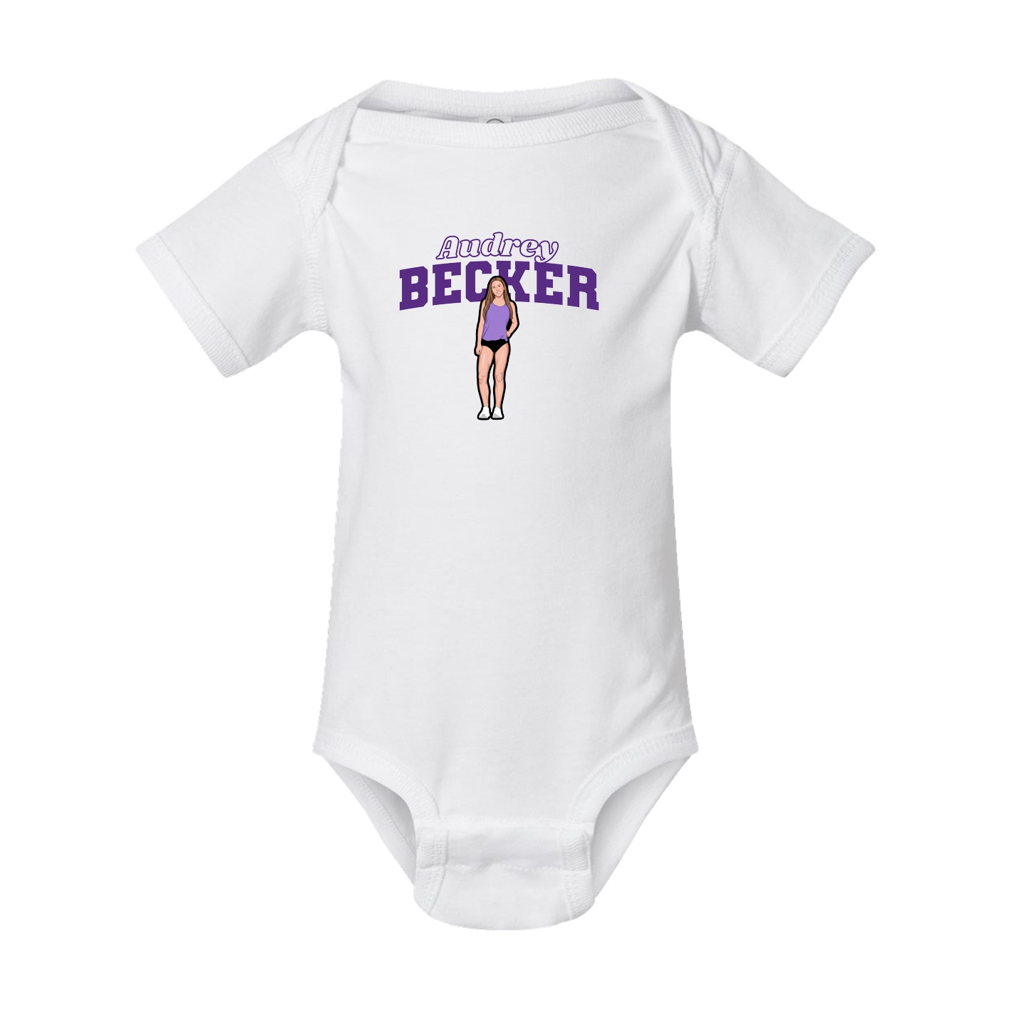 Baby Onesie — Name Arch in White