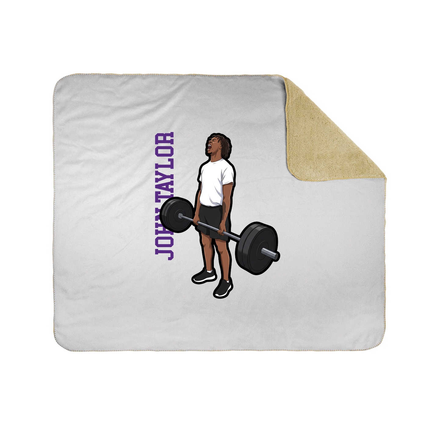 Throw Blanket — Name Vertical in White