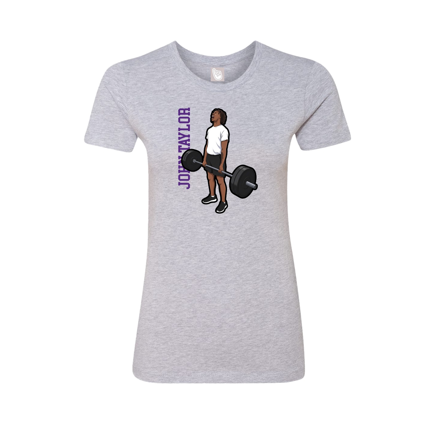 Womens Tee — Name Vertical in Grey