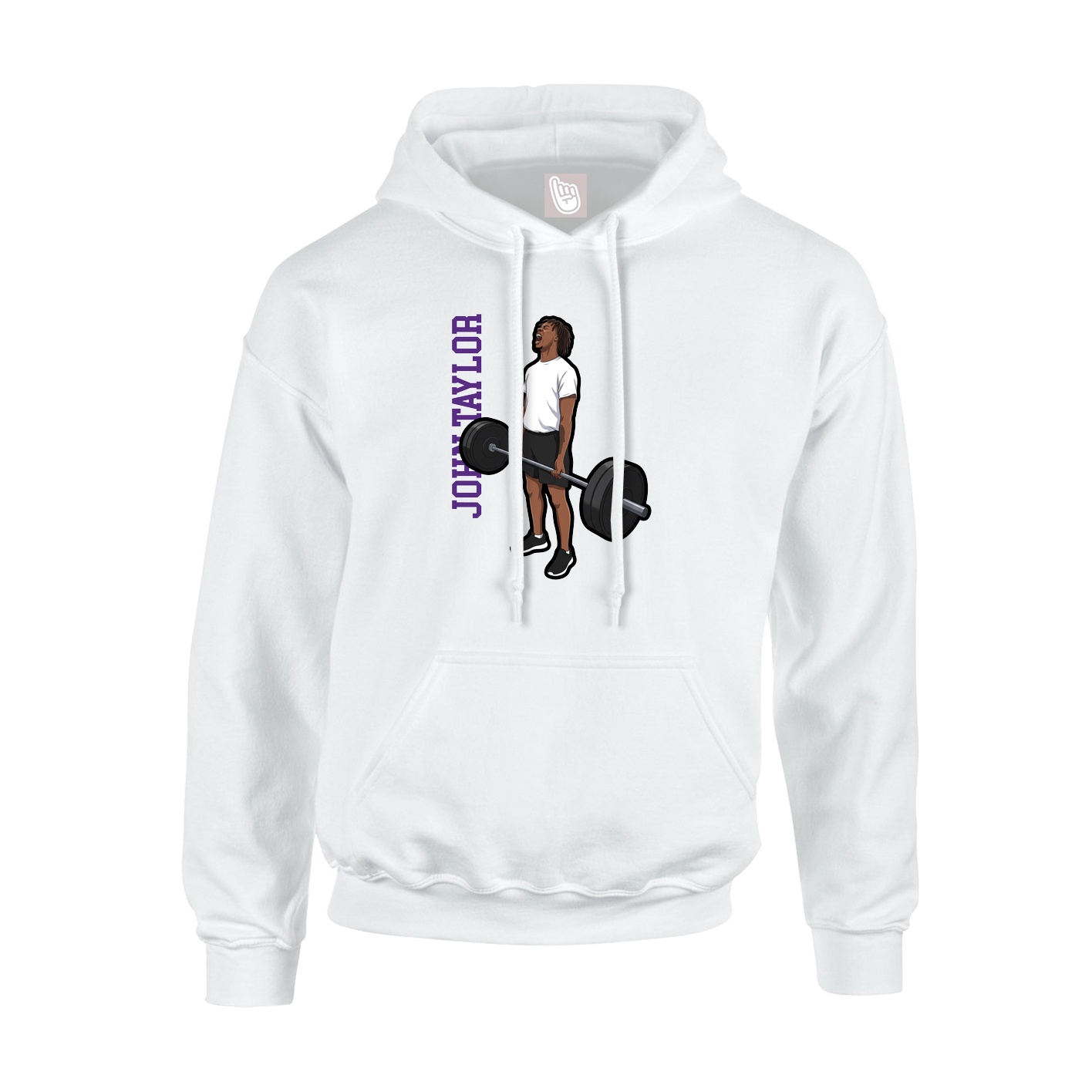 Youth Hoodie — Name Vertical in White