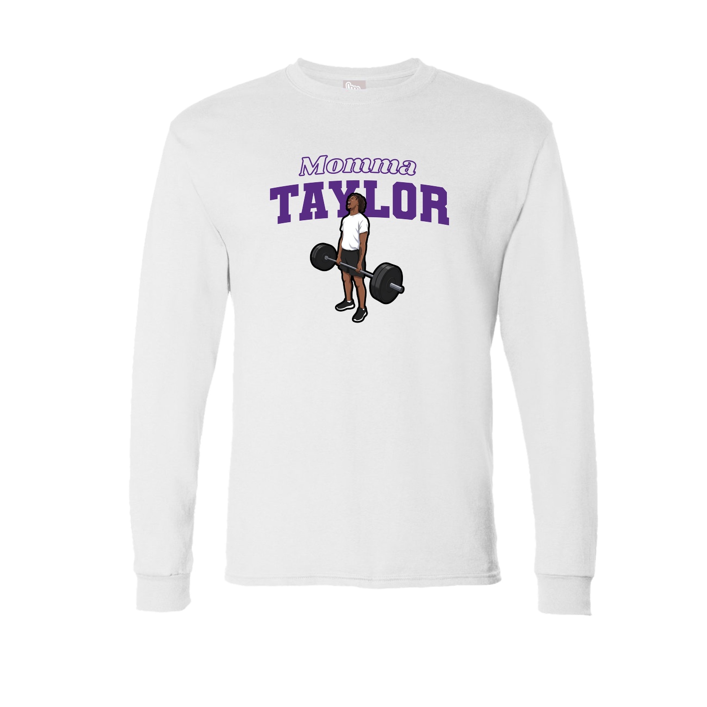 Long Sleeve Tee — Mothers Day Block in White