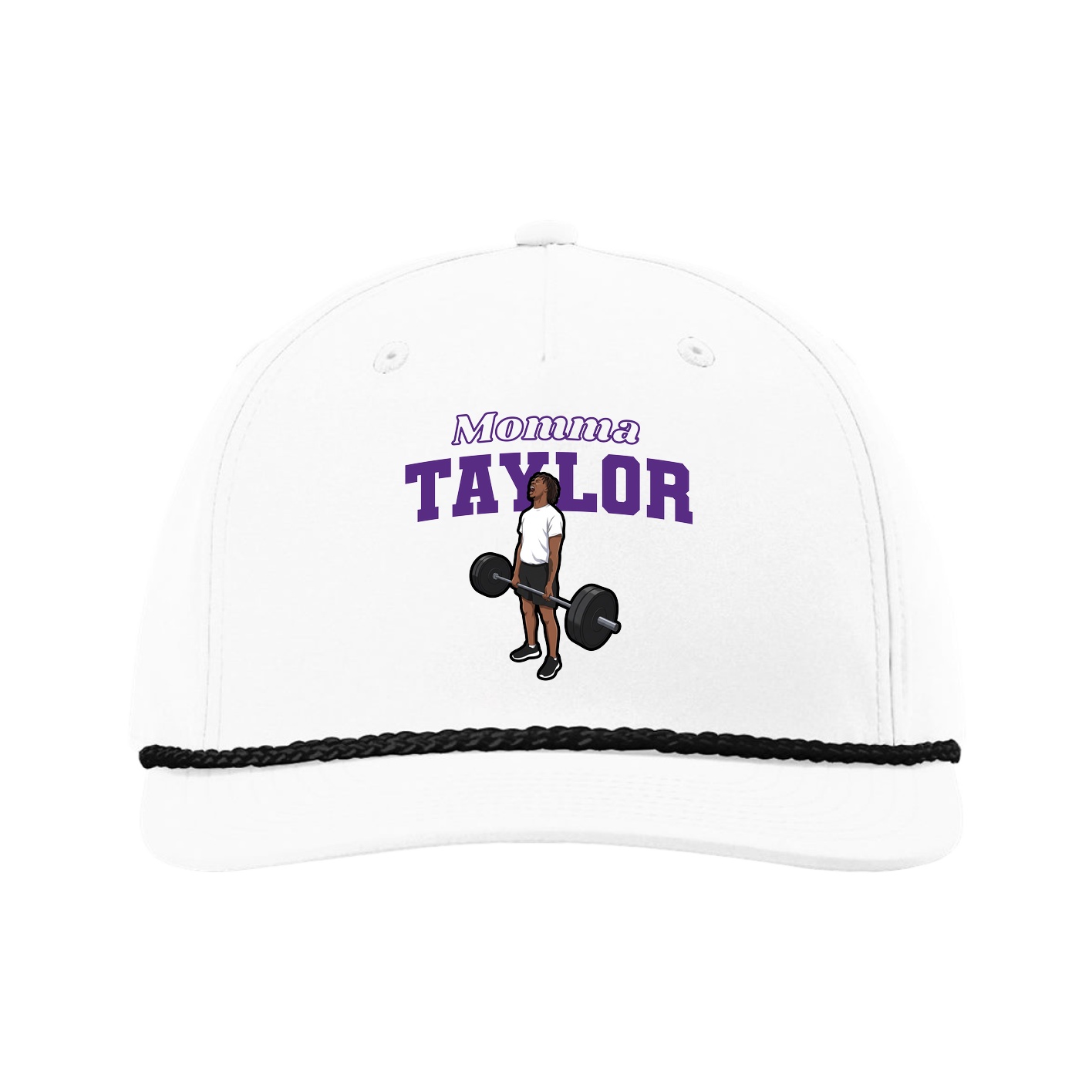 Five-Panel Classic Rope Cap — Mothers Day Block in White