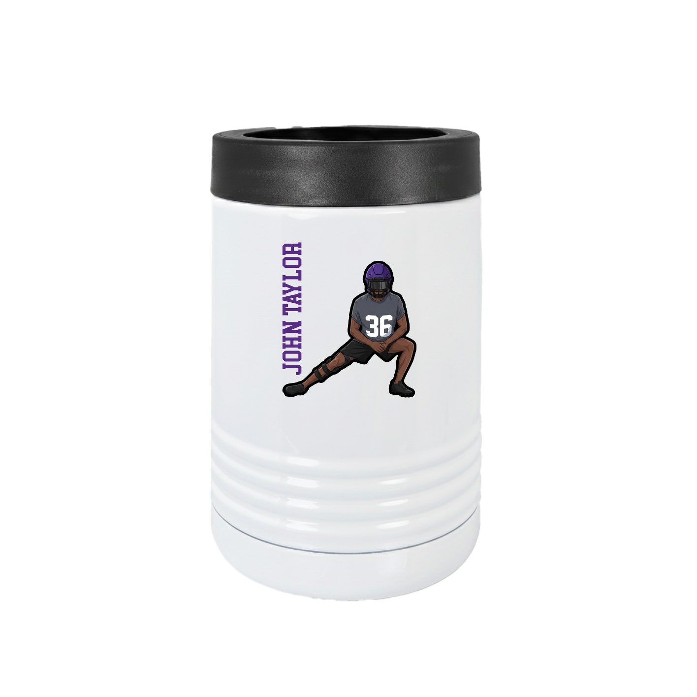 Beverage Holder — Name Vertical in White