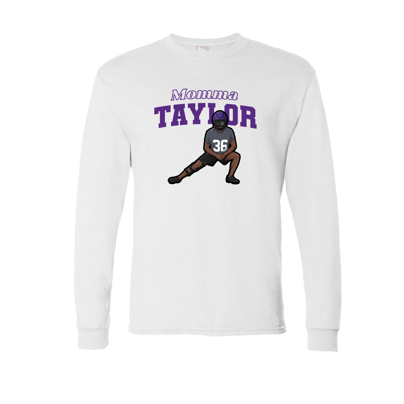 Long Sleeve Tee — Mothers Day Block in White