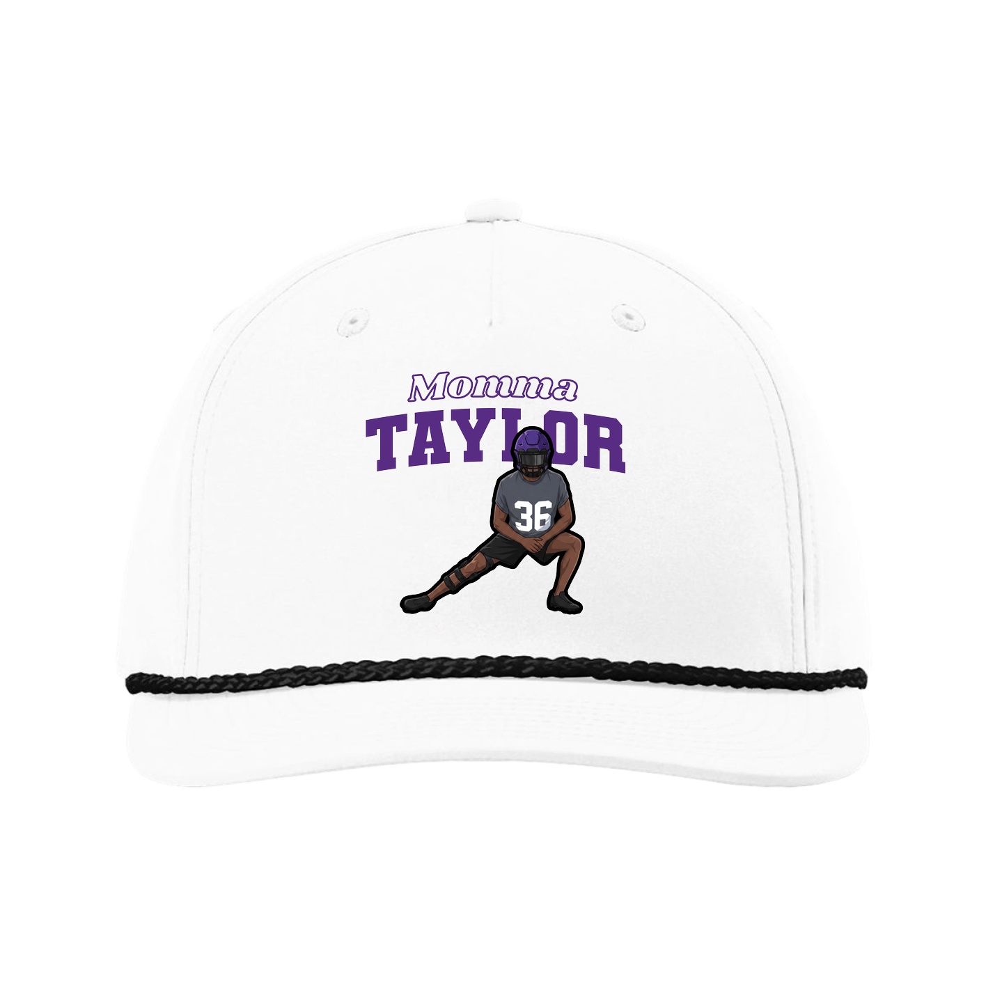 Five-Panel Classic Rope Cap — Mothers Day Block in White