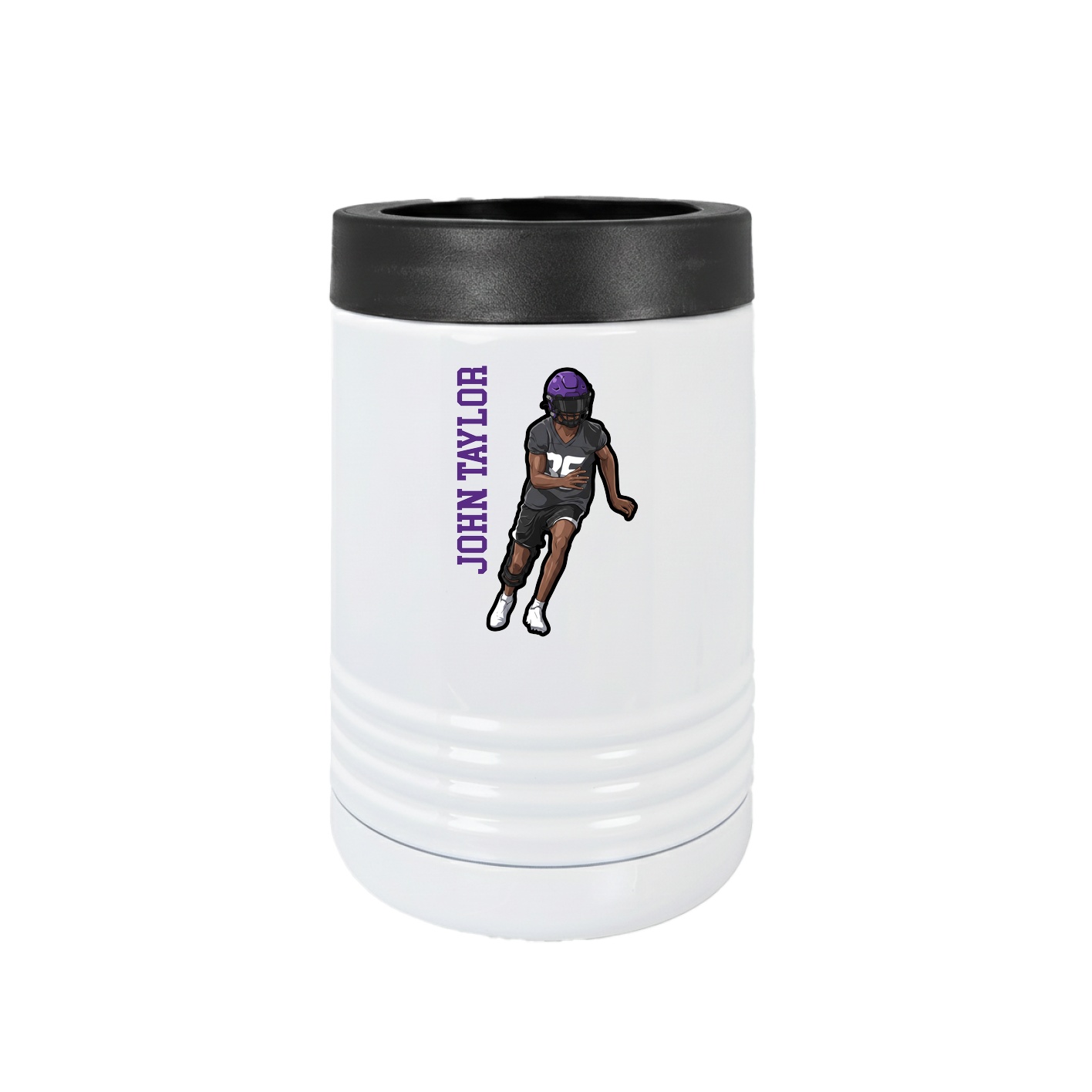 Beverage Holder — Name Vertical in White