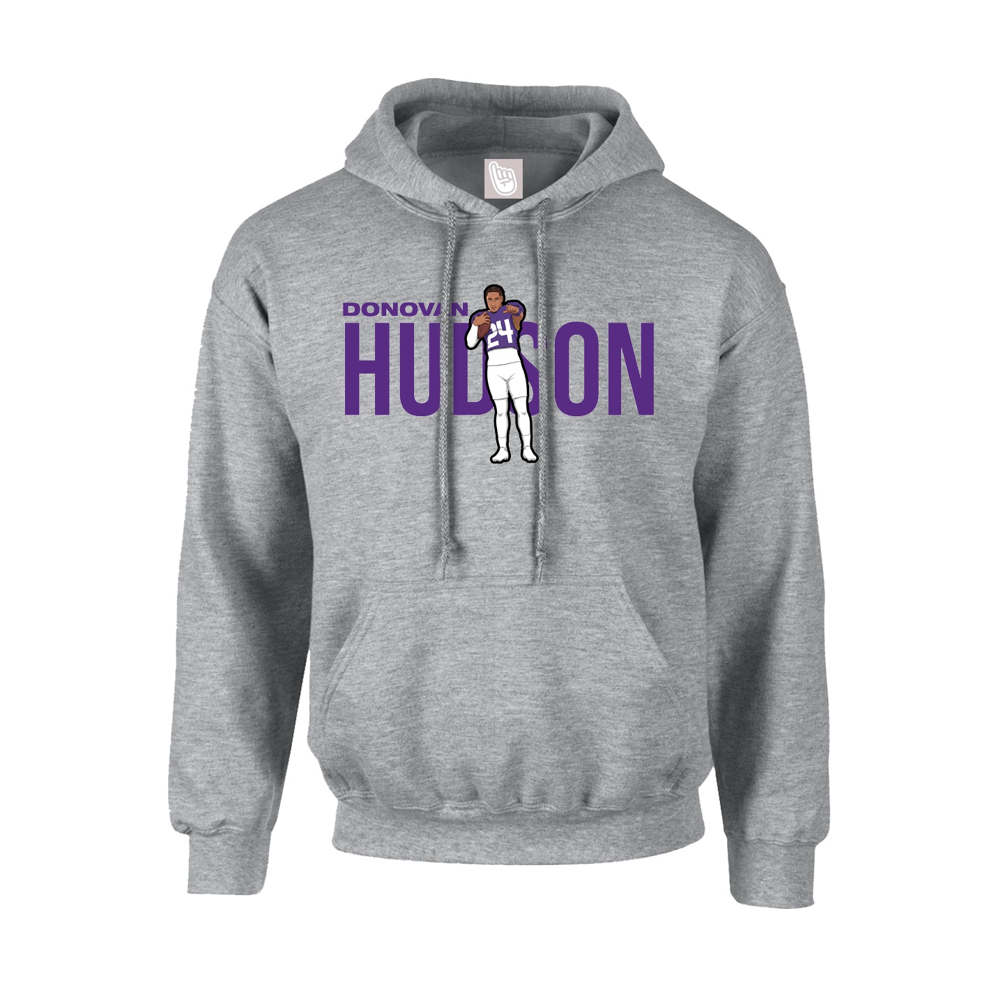 Youth Hoodie — Player Name in Grey