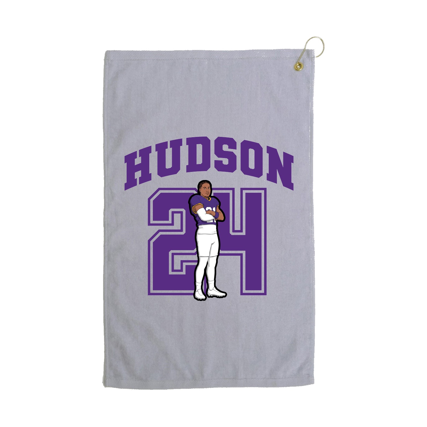 Golf Towel — Number in Grey