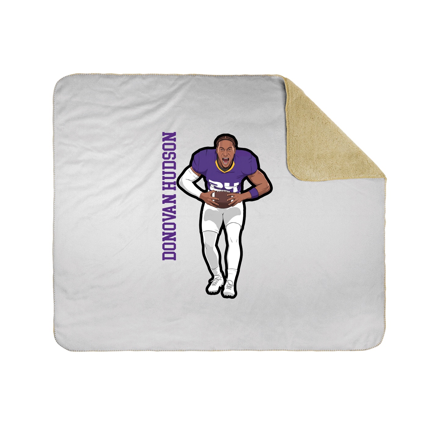 Throw Blanket — Name Vertical in White