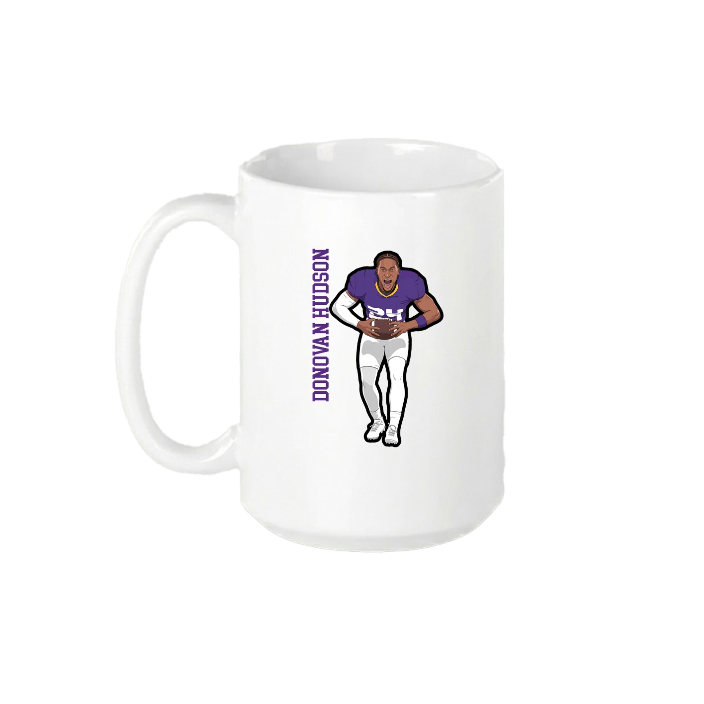 15oz Coffee Mug — Name Vertical in White