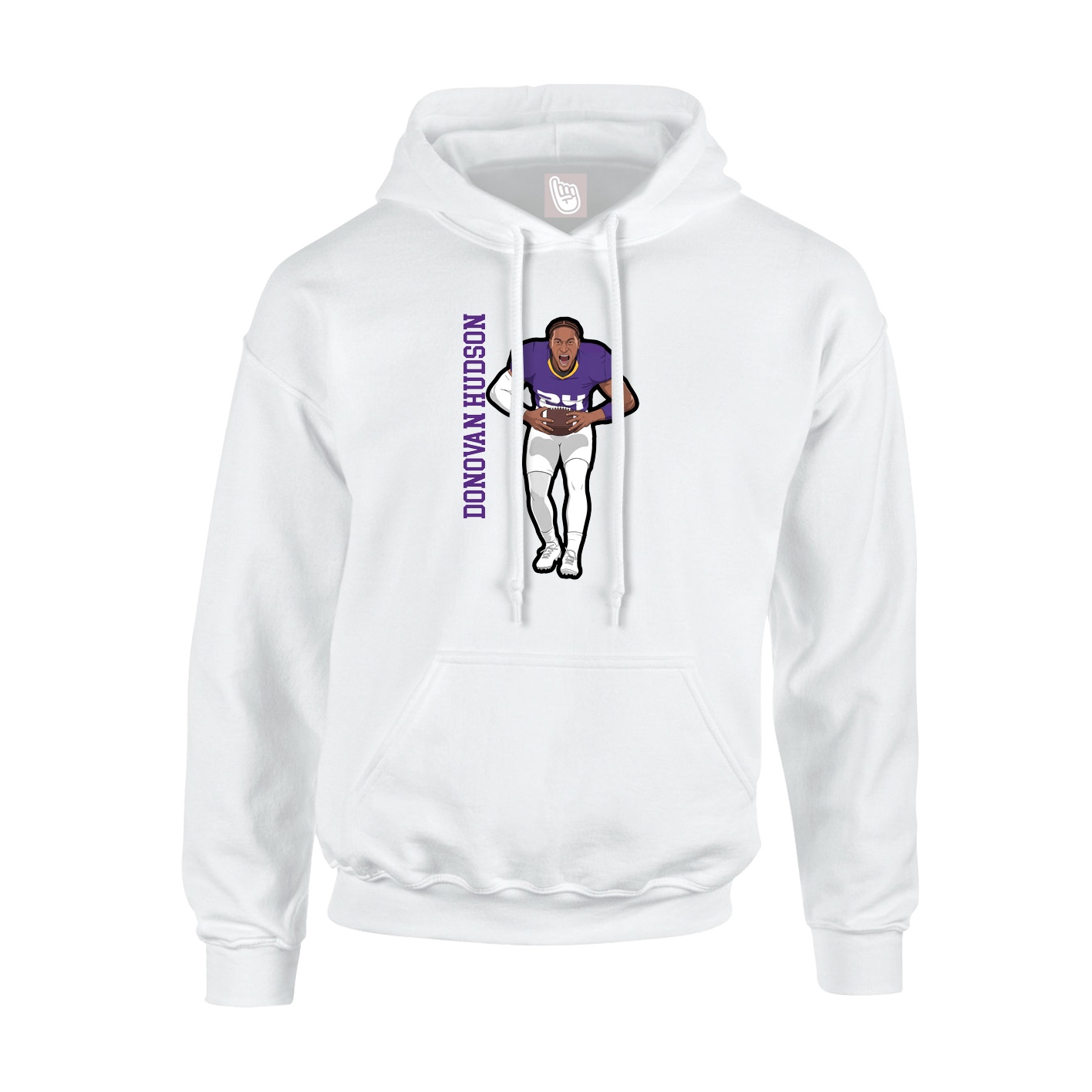 Youth Hoodie — Name Vertical in White