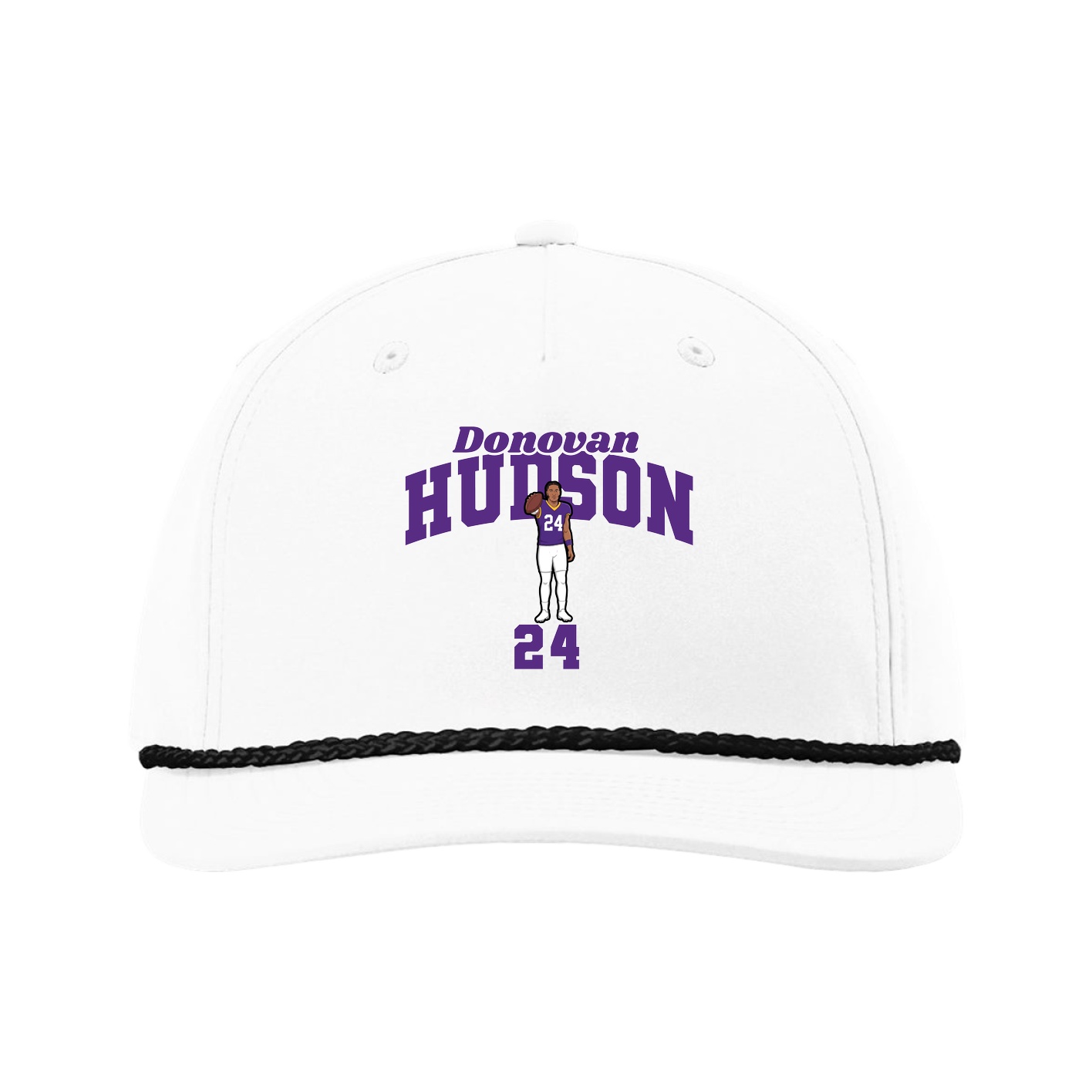 Five-Panel Classic Rope Cap — Signature Arch in White