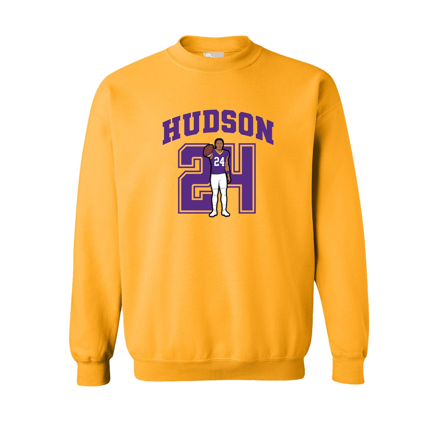 Fleece Crew — Number in Gold