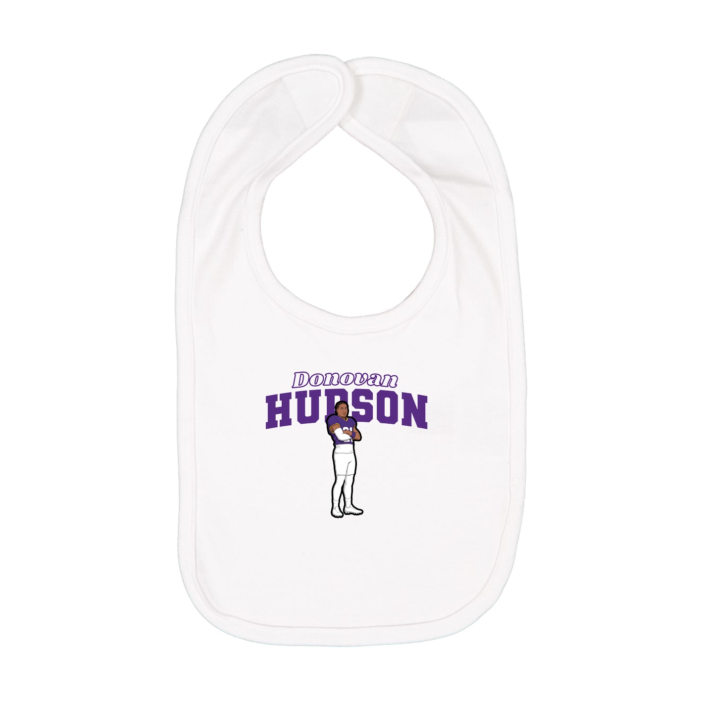 Infant Bib — Name Arch in White
